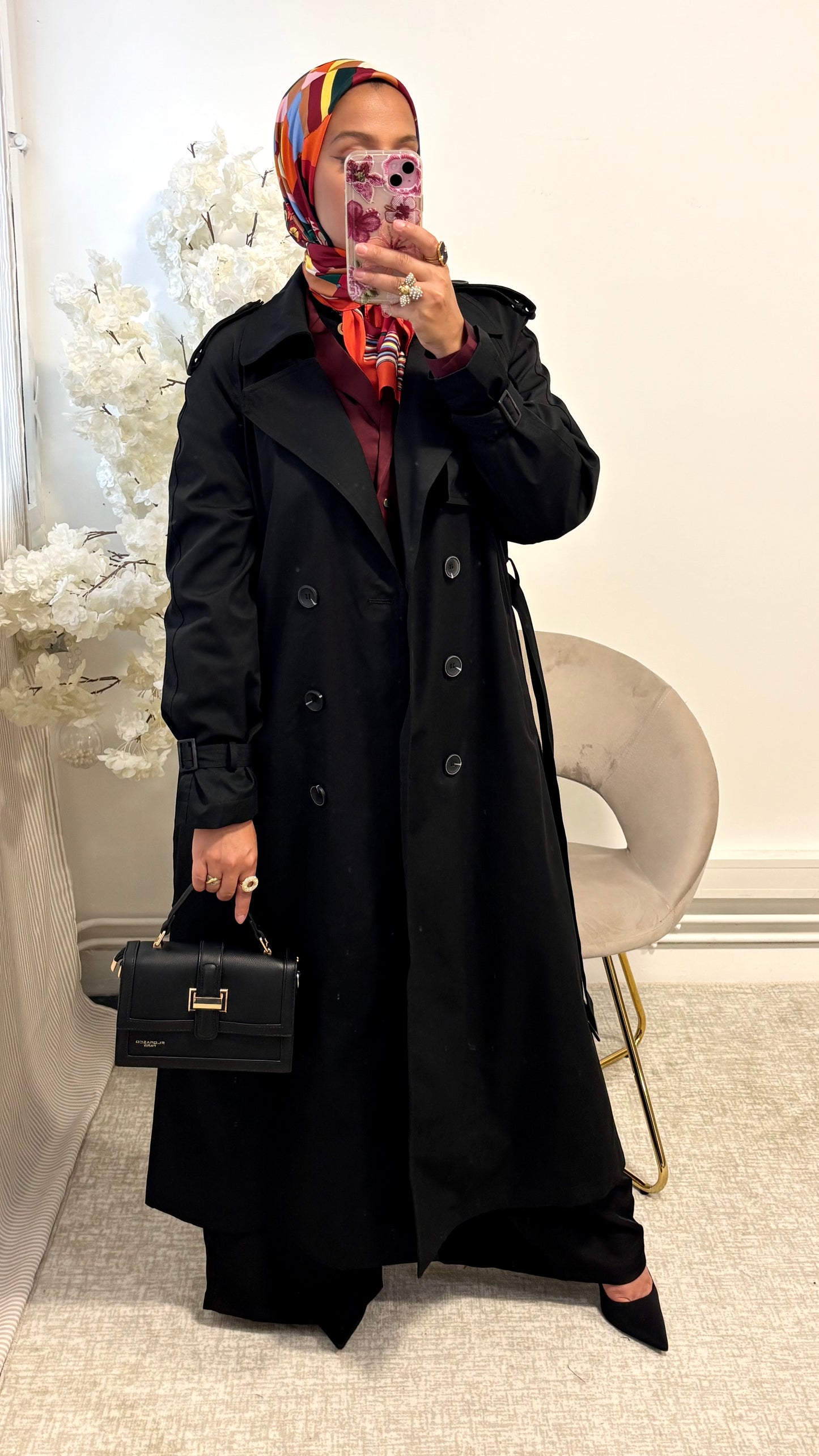 Maxi Trench Noir Venus