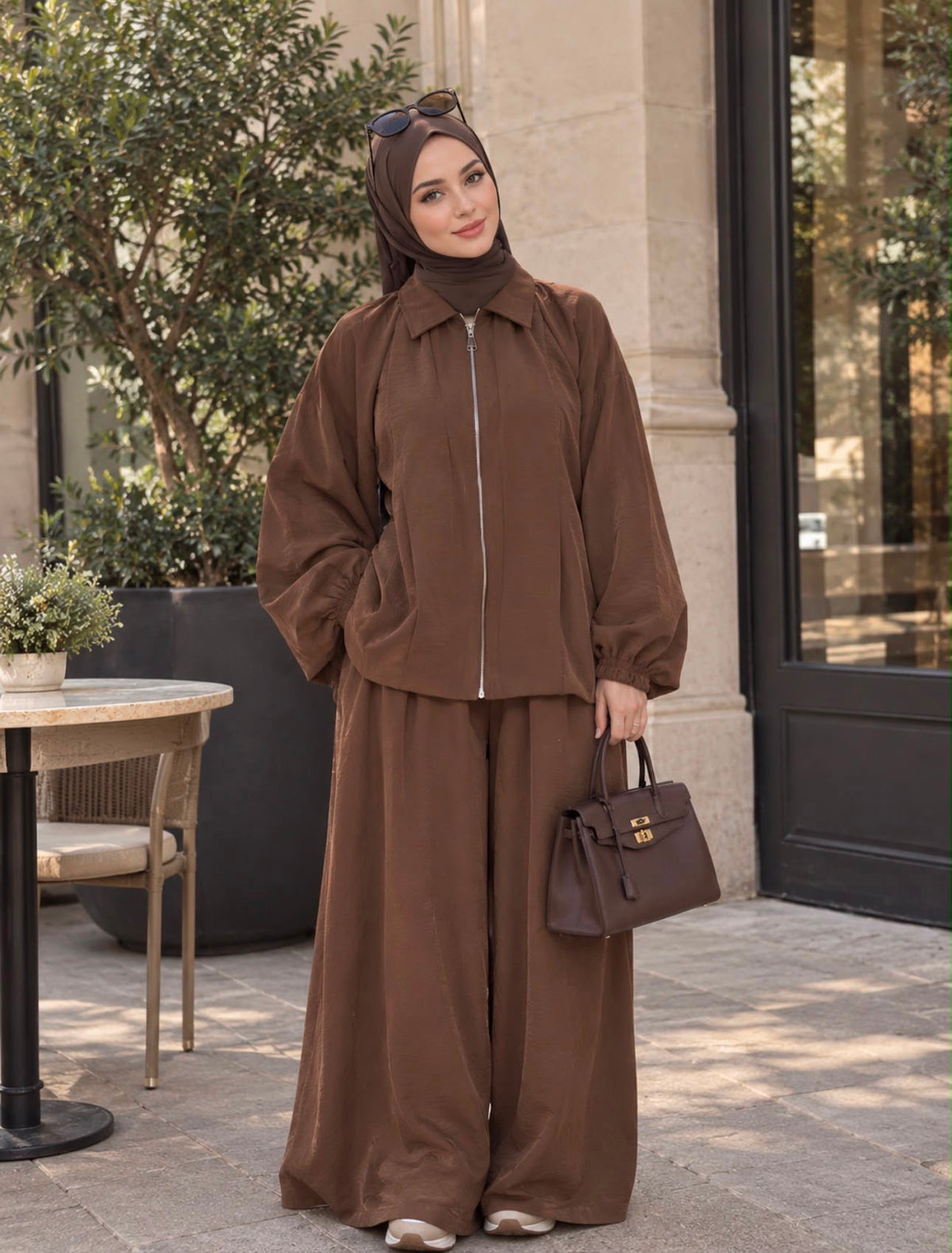 Ensemble Balqis Marron