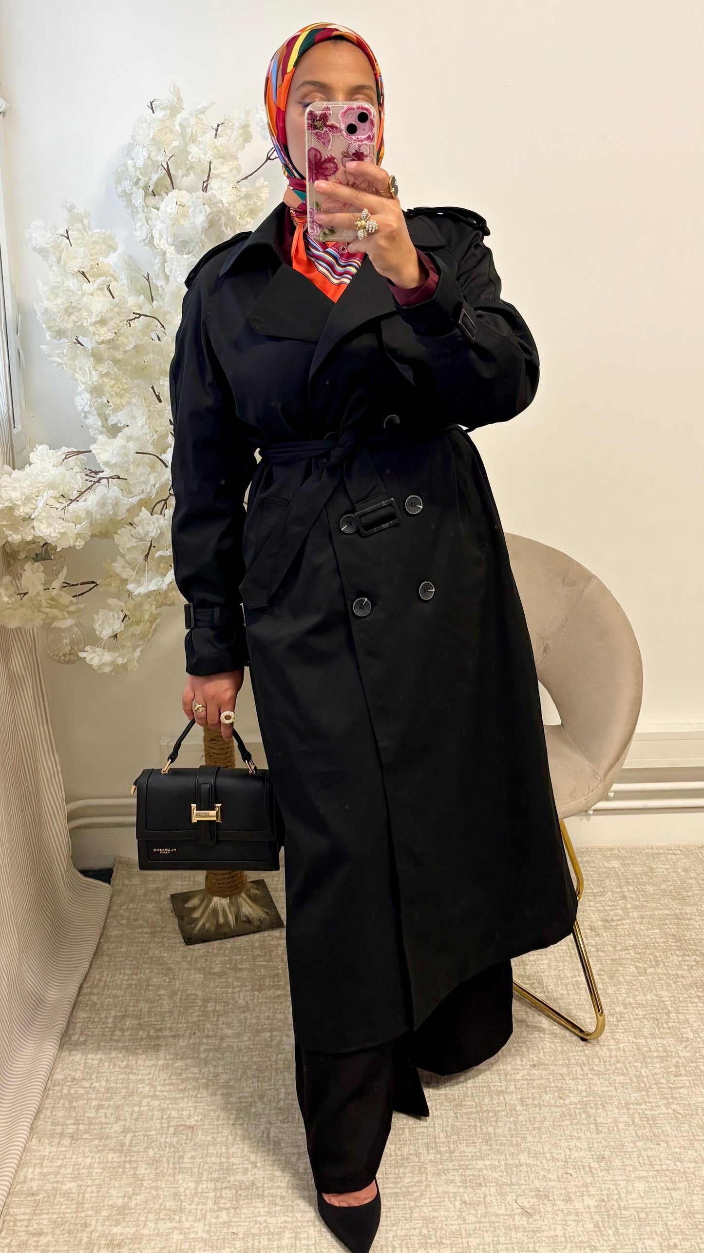 Maxi Trench Noir Venus