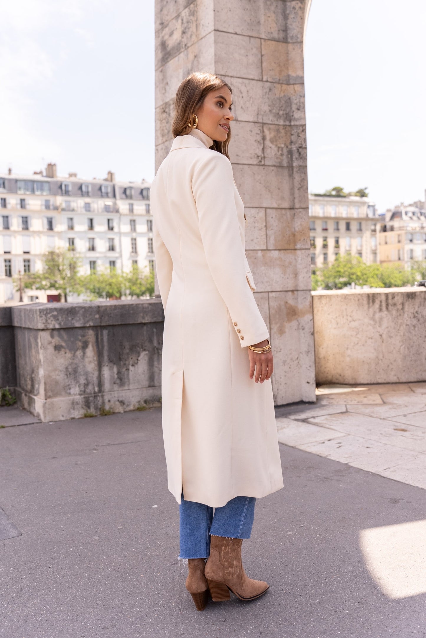 Manteau Veste Blazer Ivoire