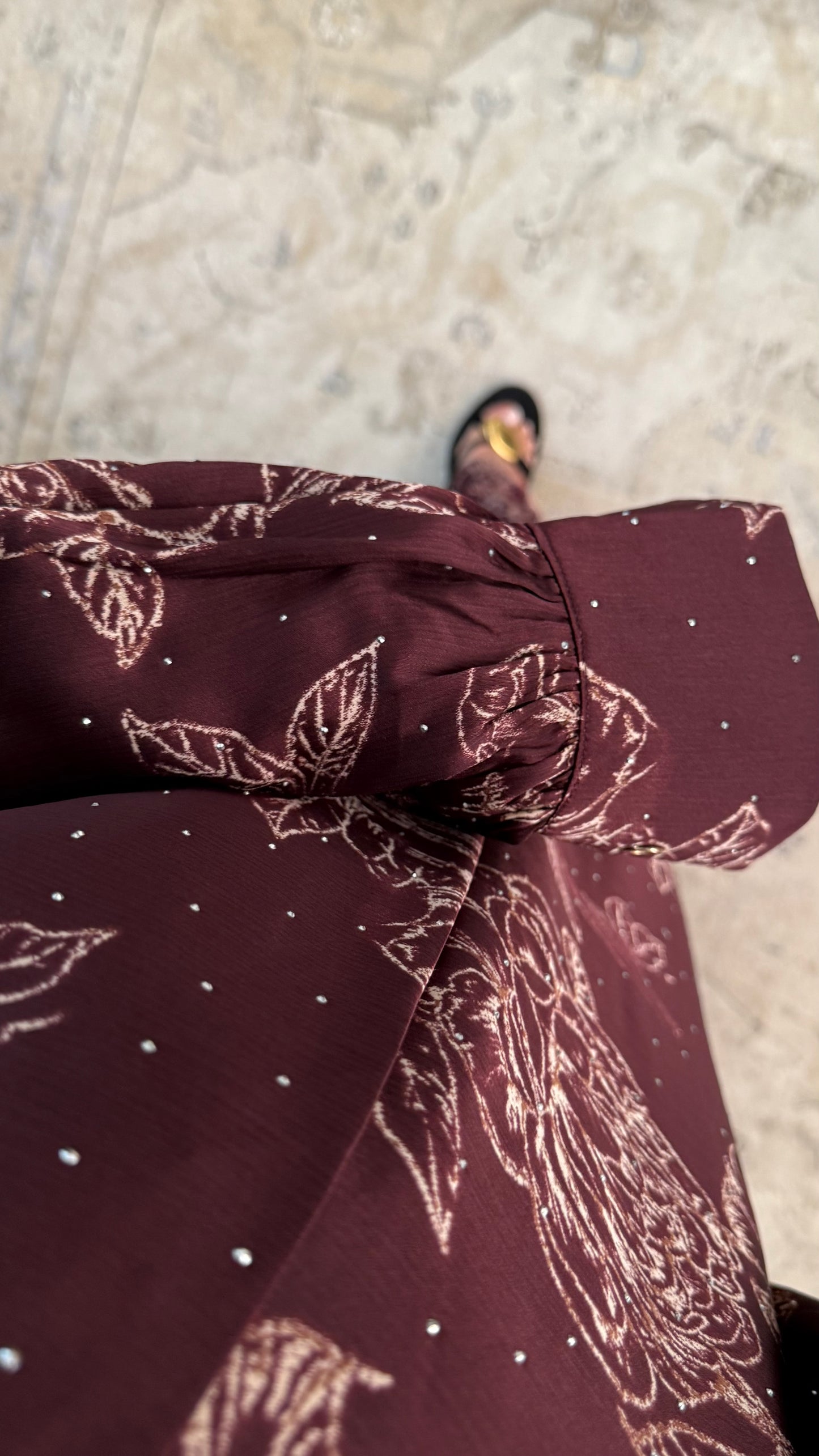 Robe évasé bordeaux