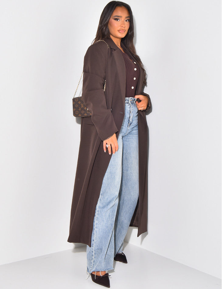 Blazer long Oversize Marron