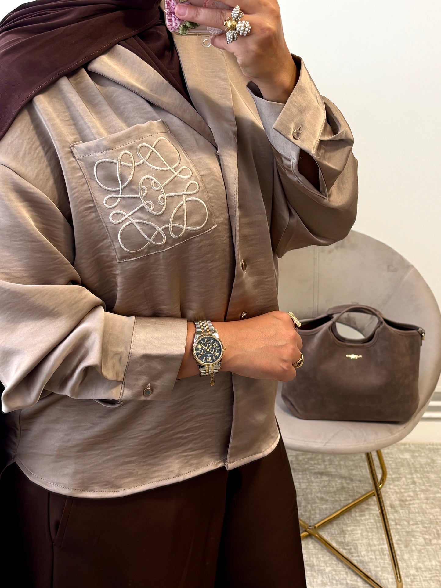 Chemise Andra Taupe
