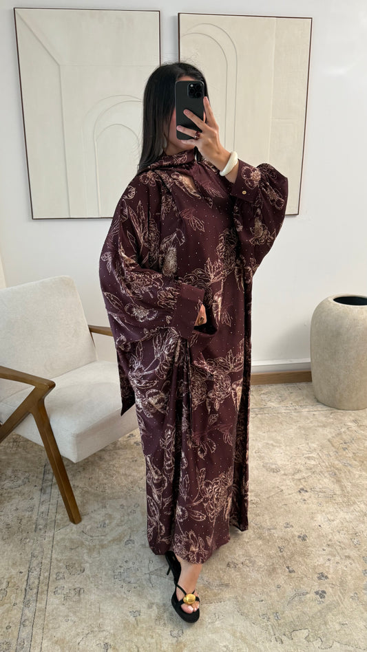 Robe évasé bordeaux