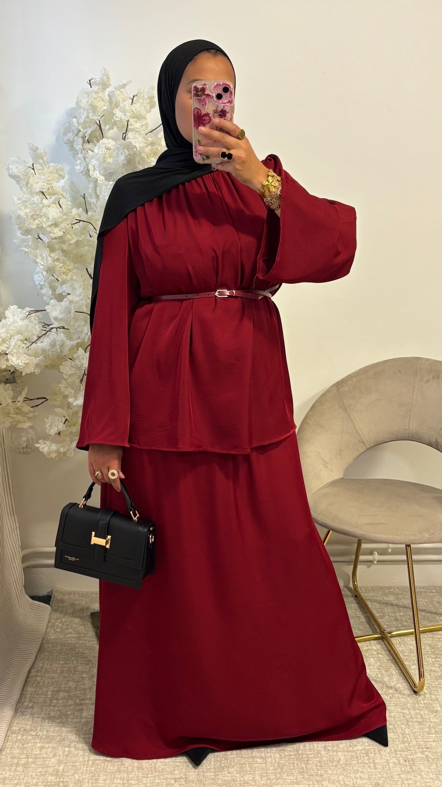 Ensemble Syrielle jupe rouge