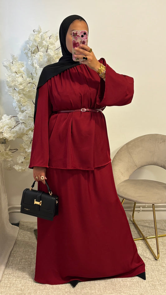 Ensemble Syrielle jupe rouge