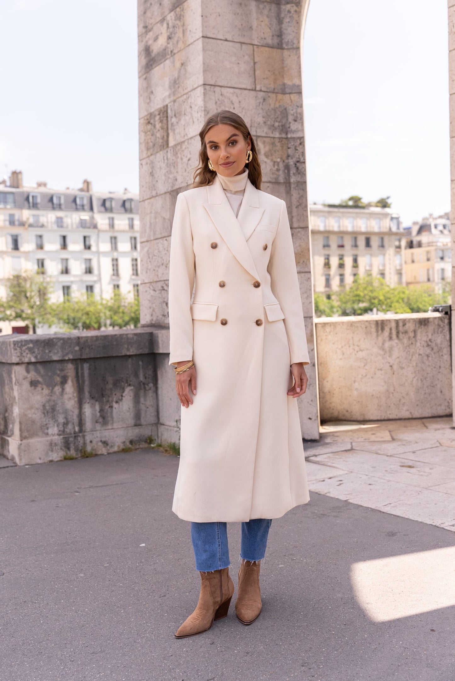 Manteau Veste Blazer Ivoire