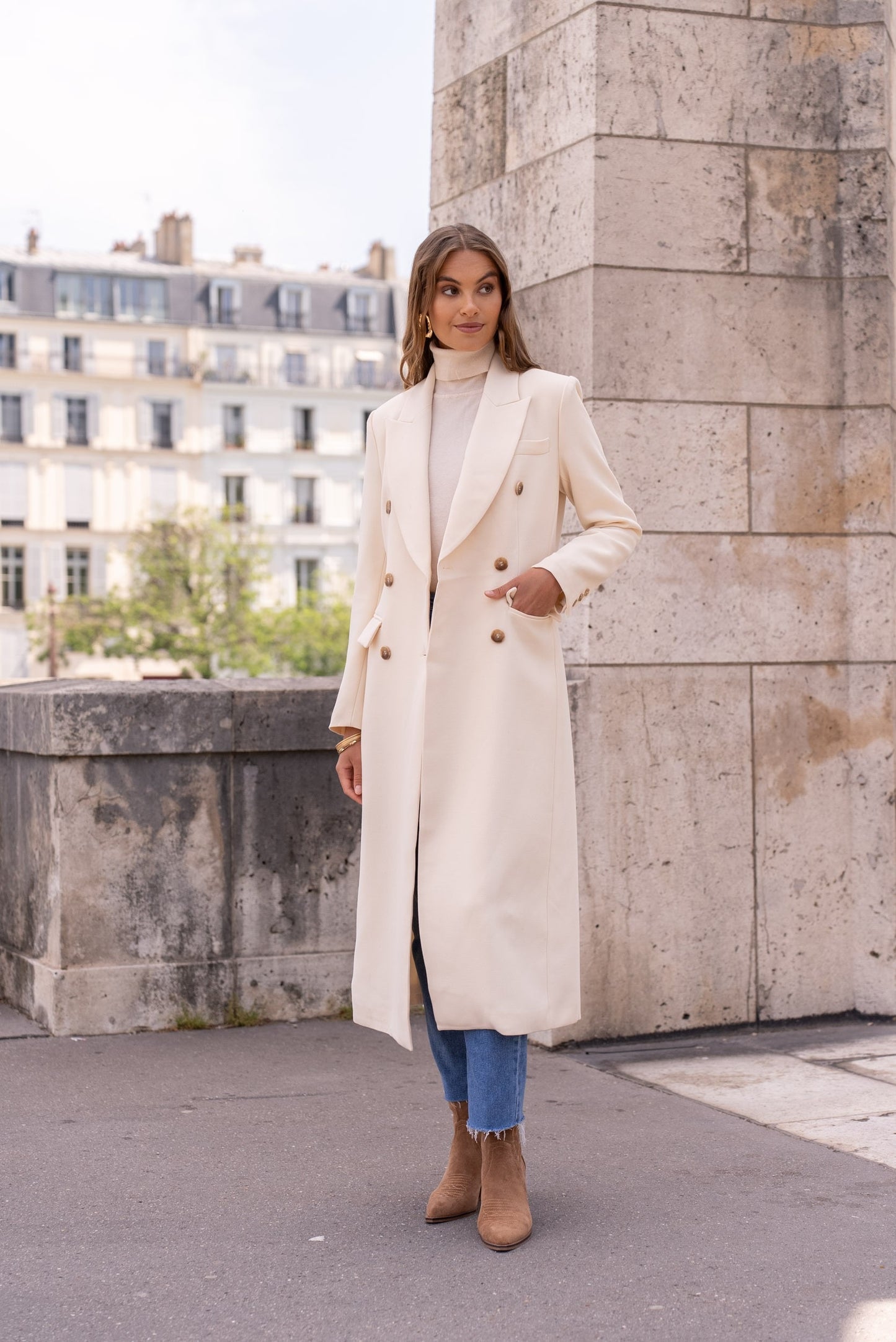 Manteau Veste Blazer Ivoire