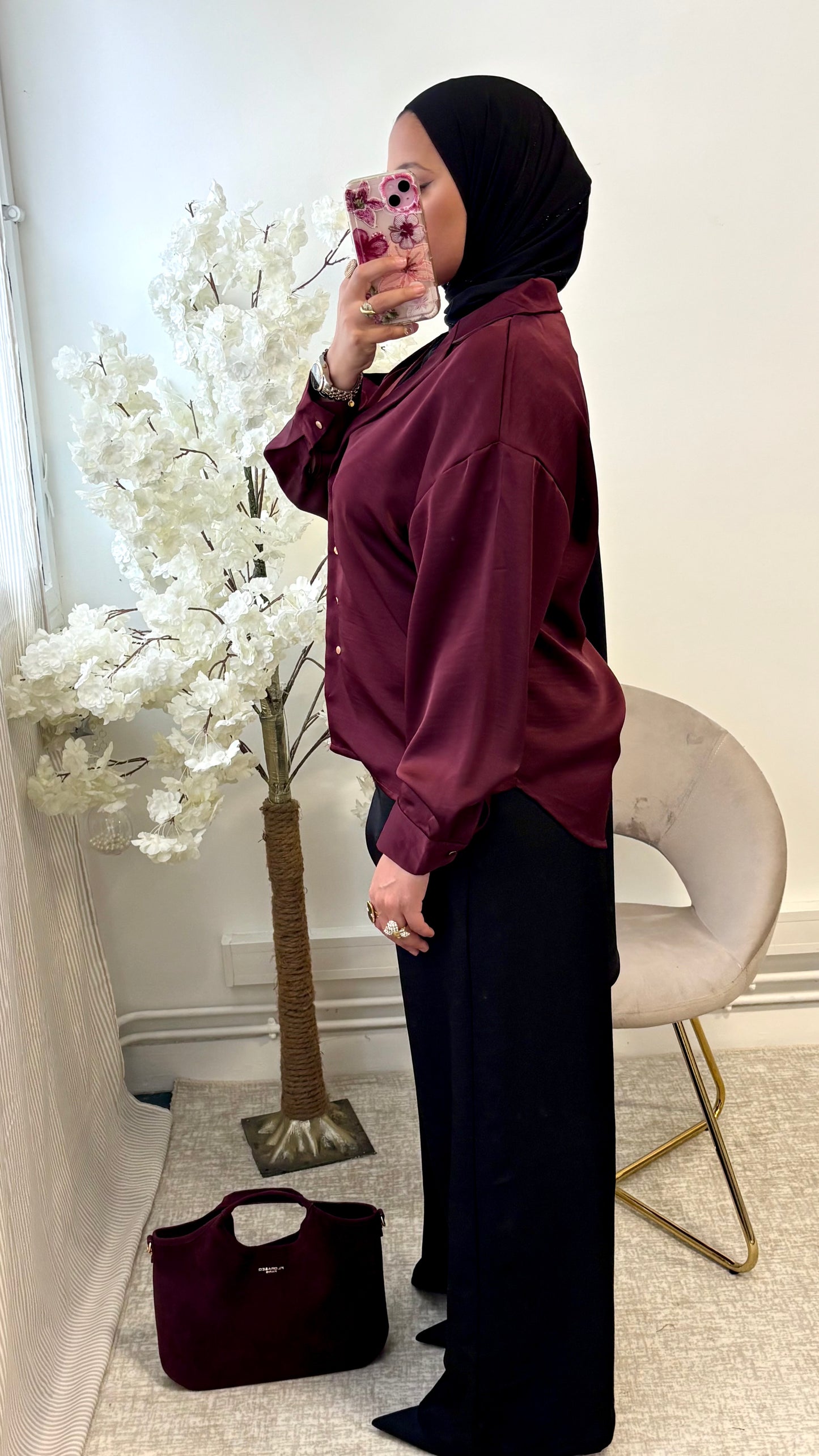 Chemise Andra Bordeaux