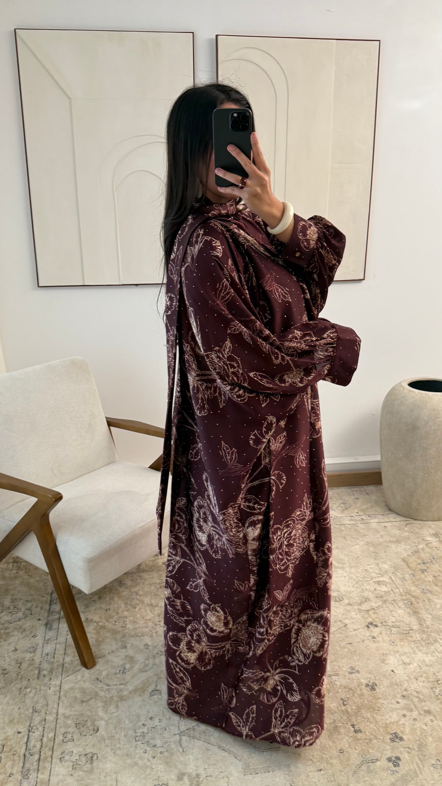 Robe évasé bordeaux