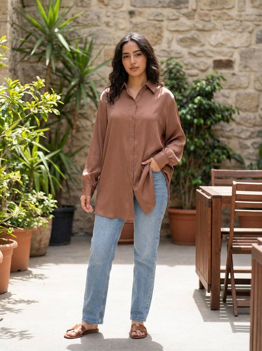 Chemise en satin de soie