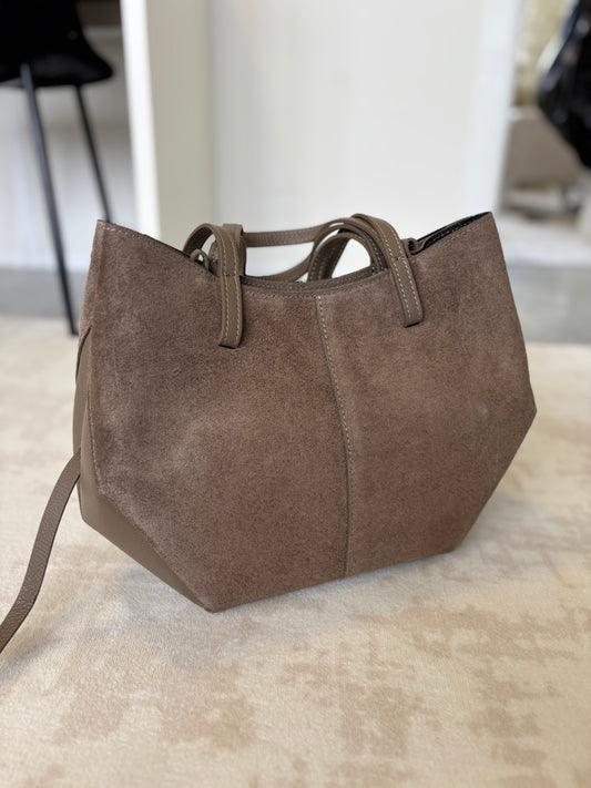 Sac à main en cuir véritable Taupe